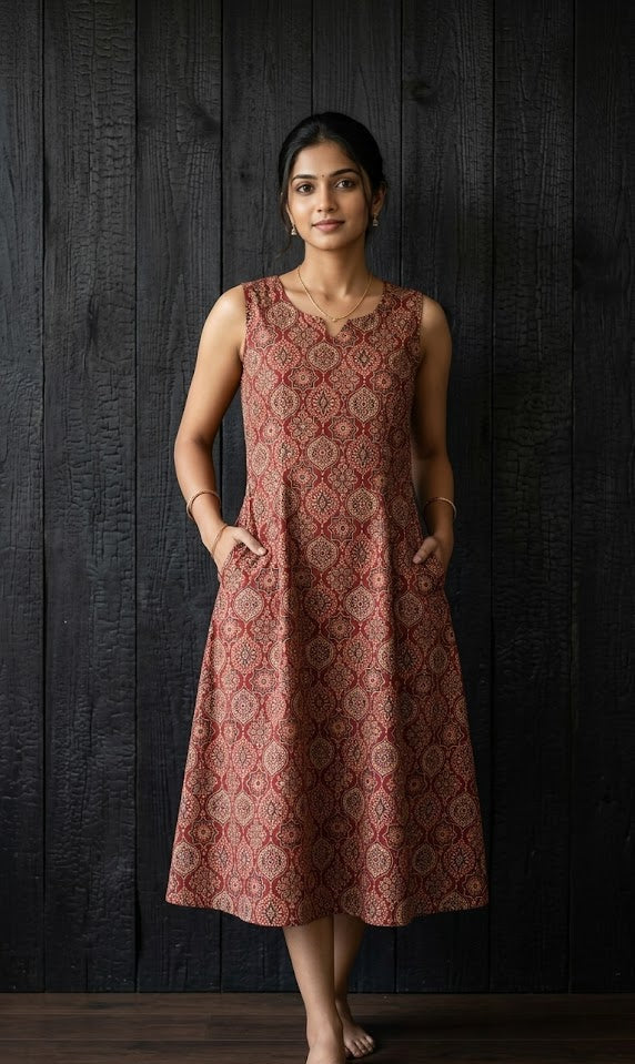 brown tribal dress Brown Rust Peacock Feather Tribal Button-Down Maxi Dress