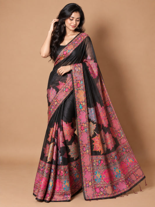 Noir Botanica Weave Saree