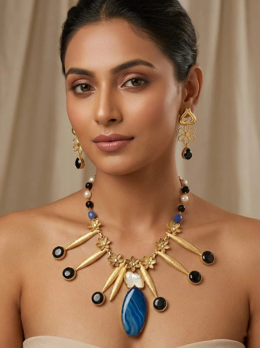 Neelam Noor Neelkanth Drop Statement Necklace