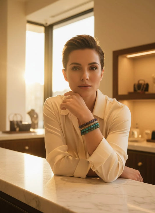 Neelam Noor Tranquil Bead Bracelet Stack