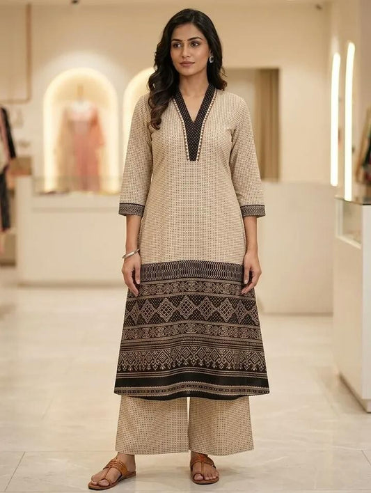 Earthline Cotton Kurta Set