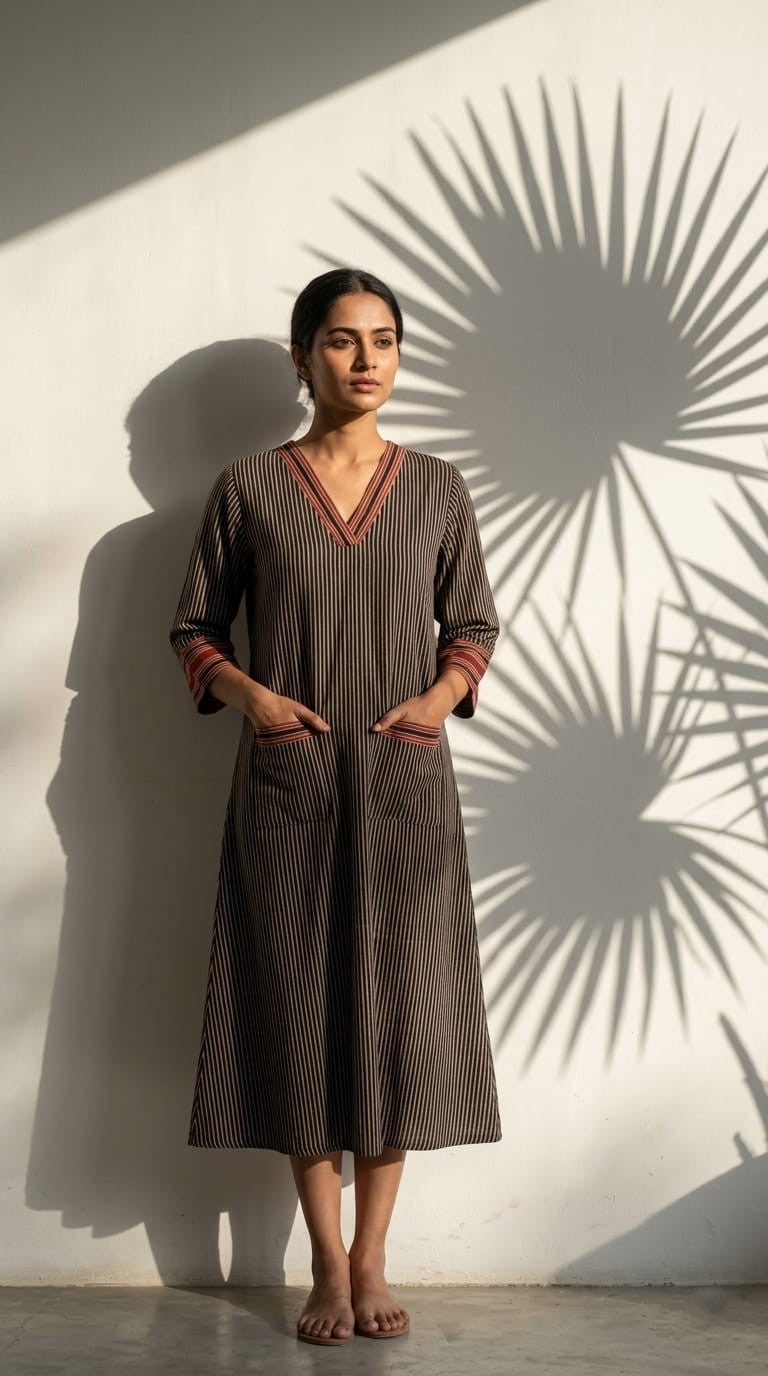 Everyday Ease Cotton Dress – Earth Tones Collection