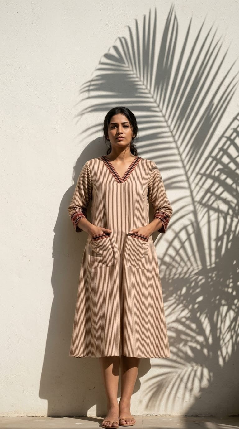 Everyday Ease Cotton Dress – Earth Tones Collection