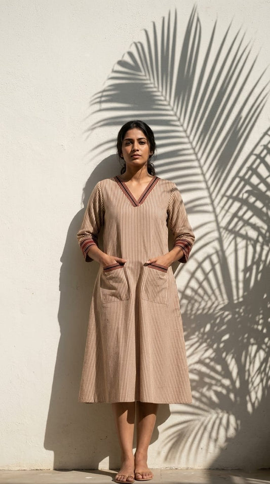 Everyday Ease Cotton Dress – Earth Tones Collection