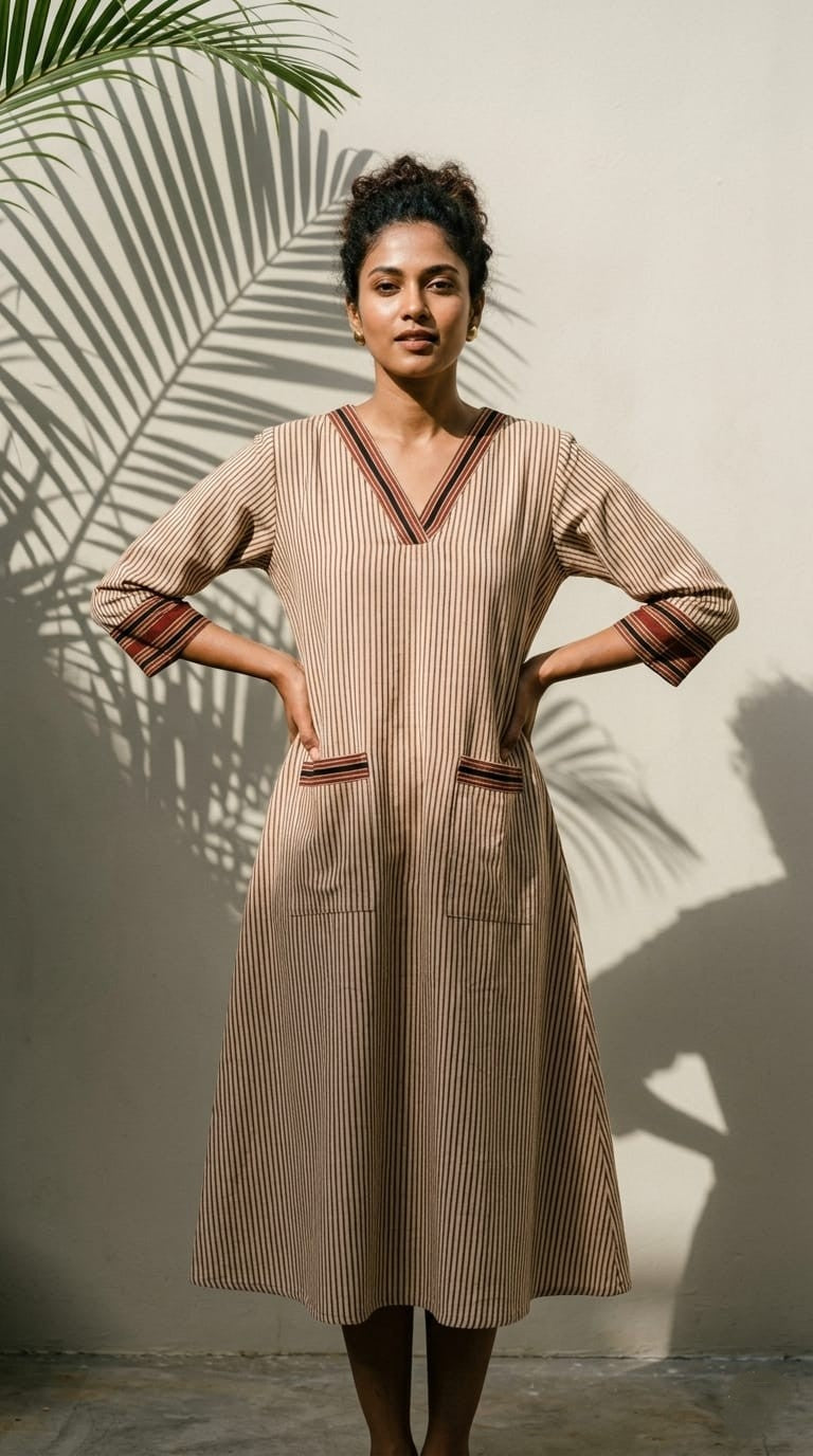 Everyday Ease Cotton Dress – Earth Tones Collection