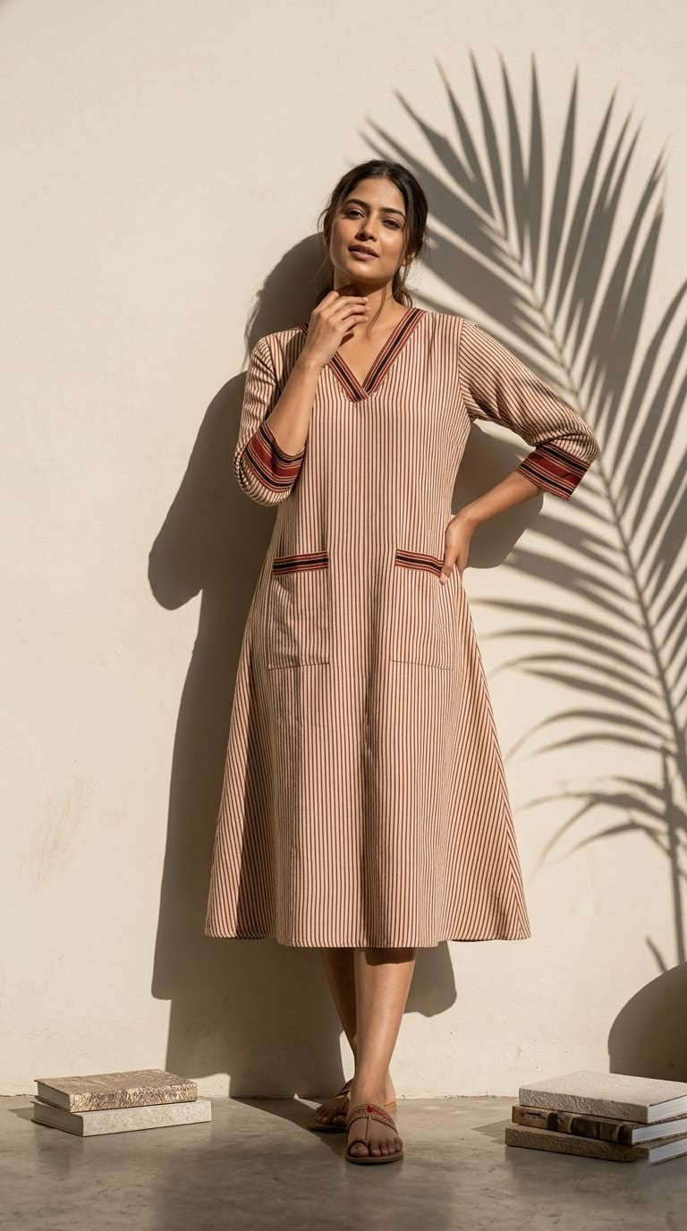 Everyday Ease Cotton Dress – Earth Tones Collection