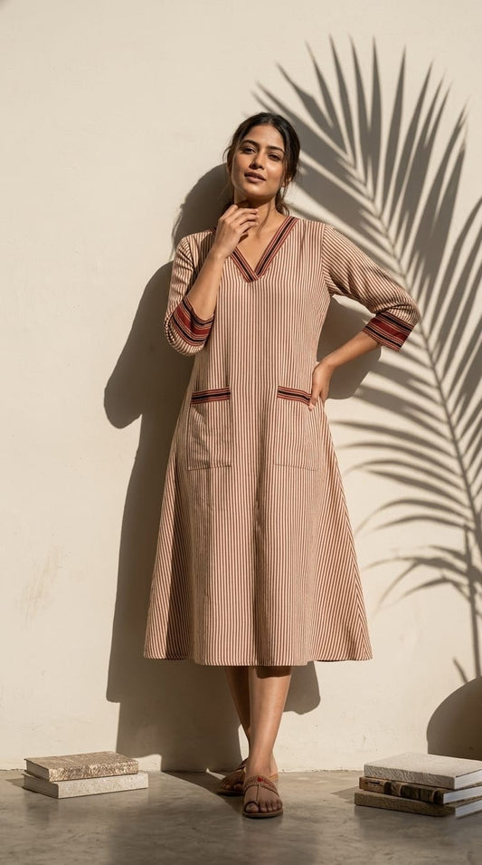 Everyday Ease Cotton Dress – Earth Tones Collection