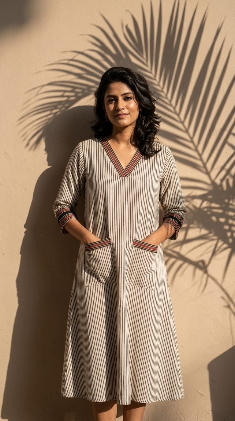 Everyday Ease Cotton Dress – Earth Tones Collection