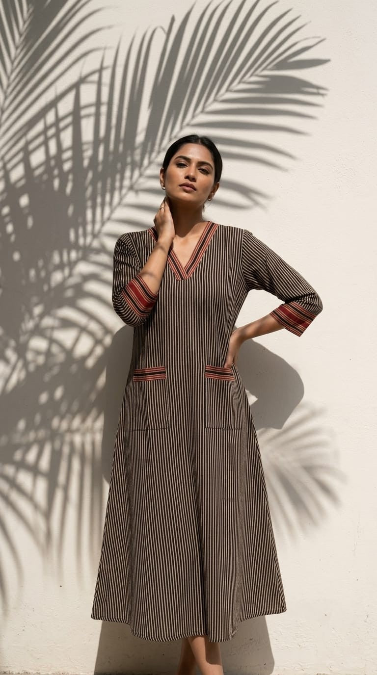 Everyday Ease Cotton Dress – Earth Tones Collection