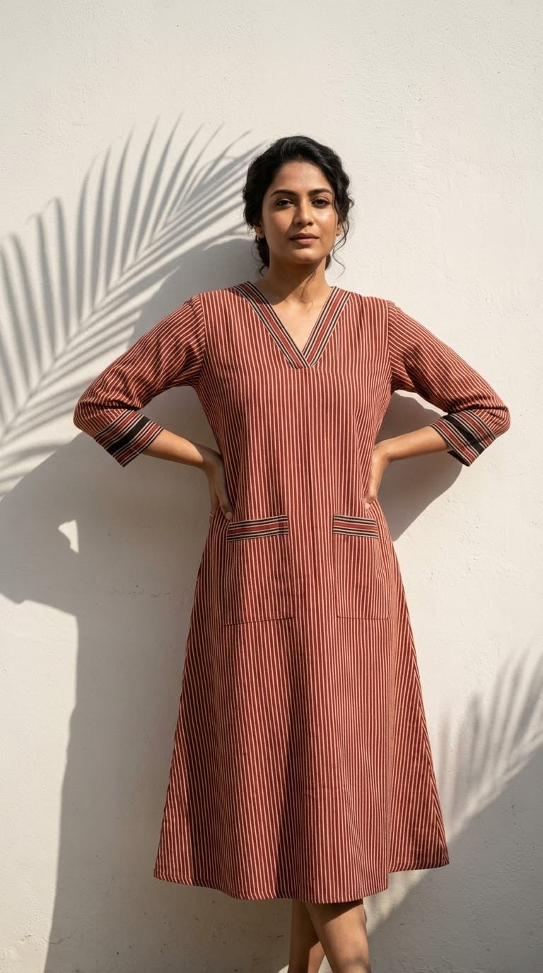Everyday Ease Cotton Dress – Earth Tones Collection