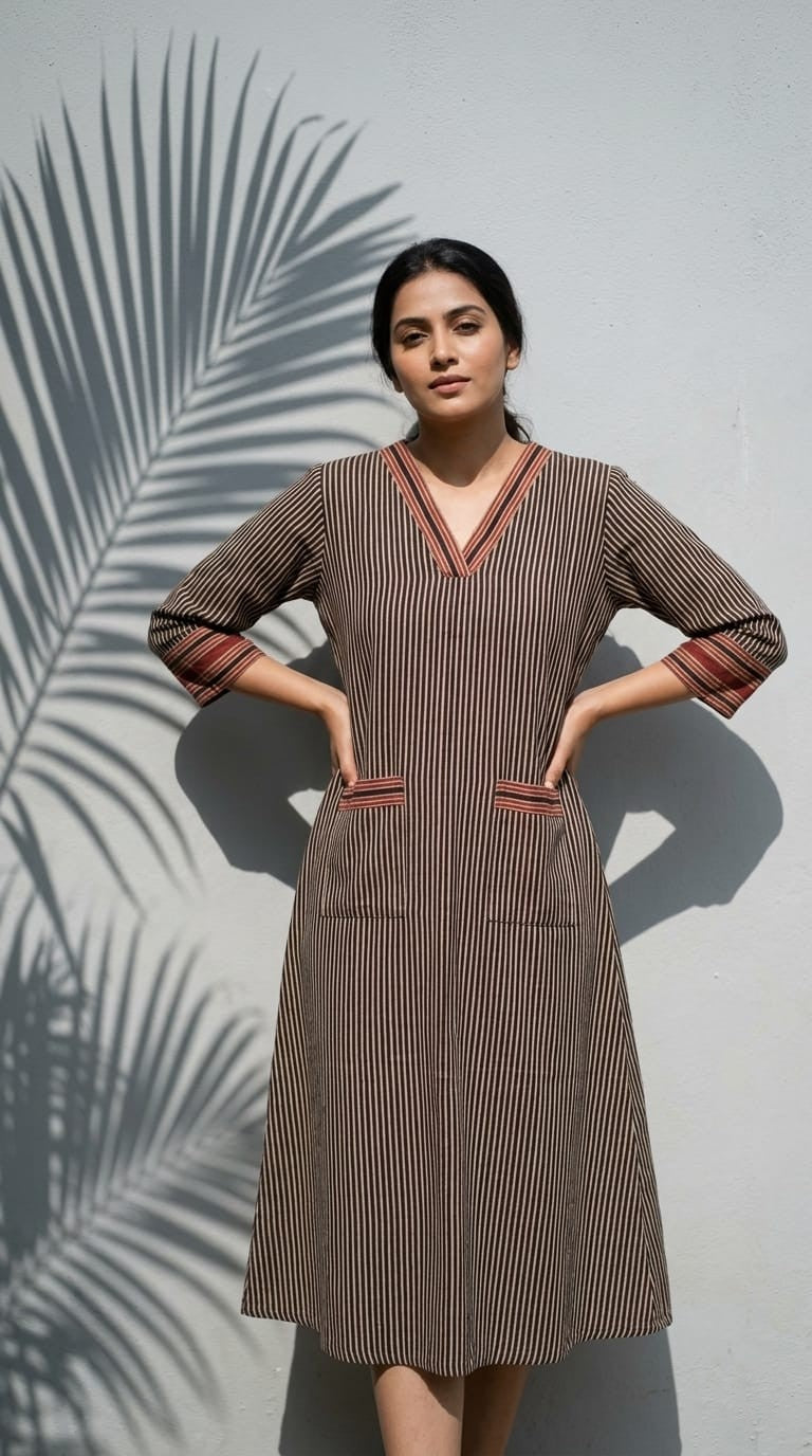 Everyday Ease Cotton Dress – Earth Tones Collection