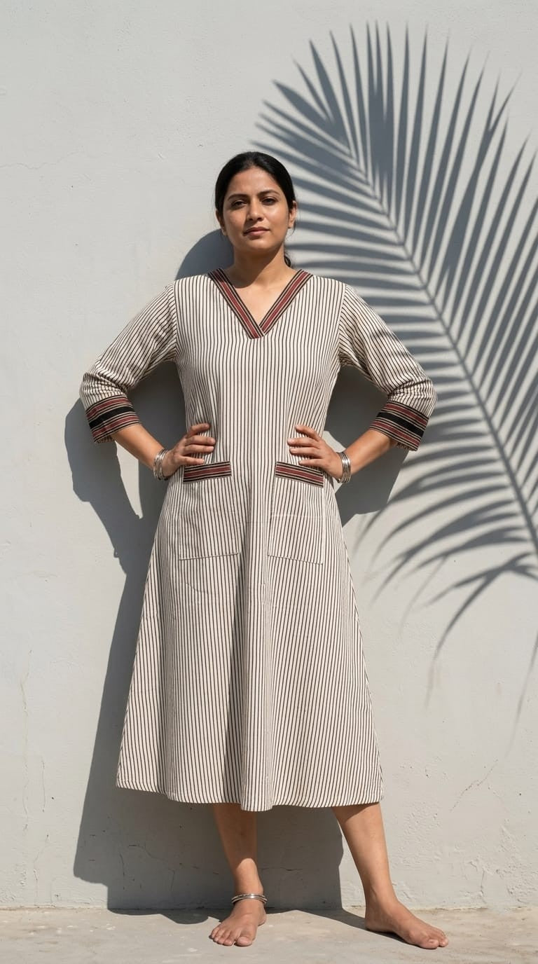 Everyday Ease Cotton Dress – Earth Tones Collection