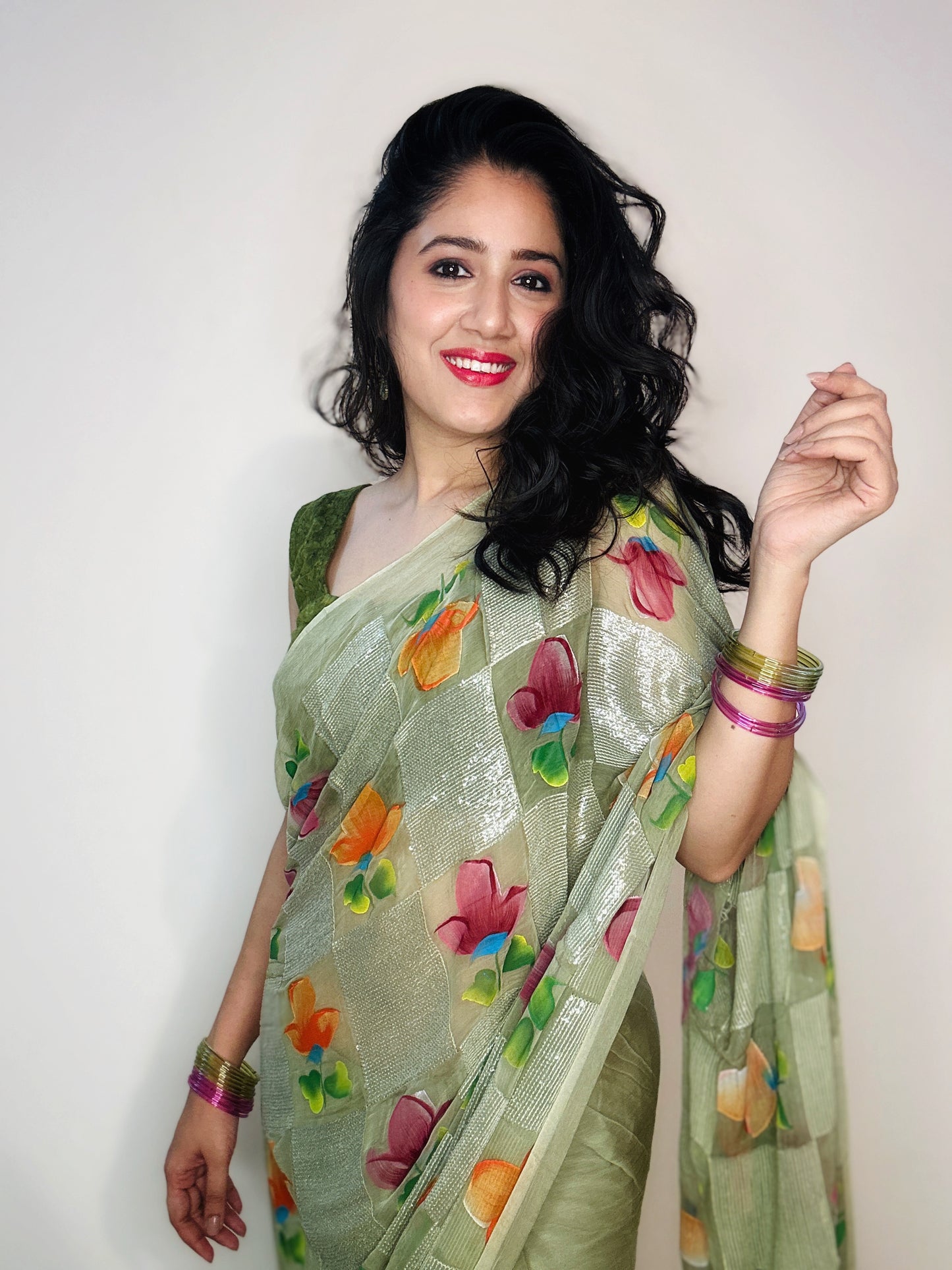 Gulrang Sheer Bloom Saree