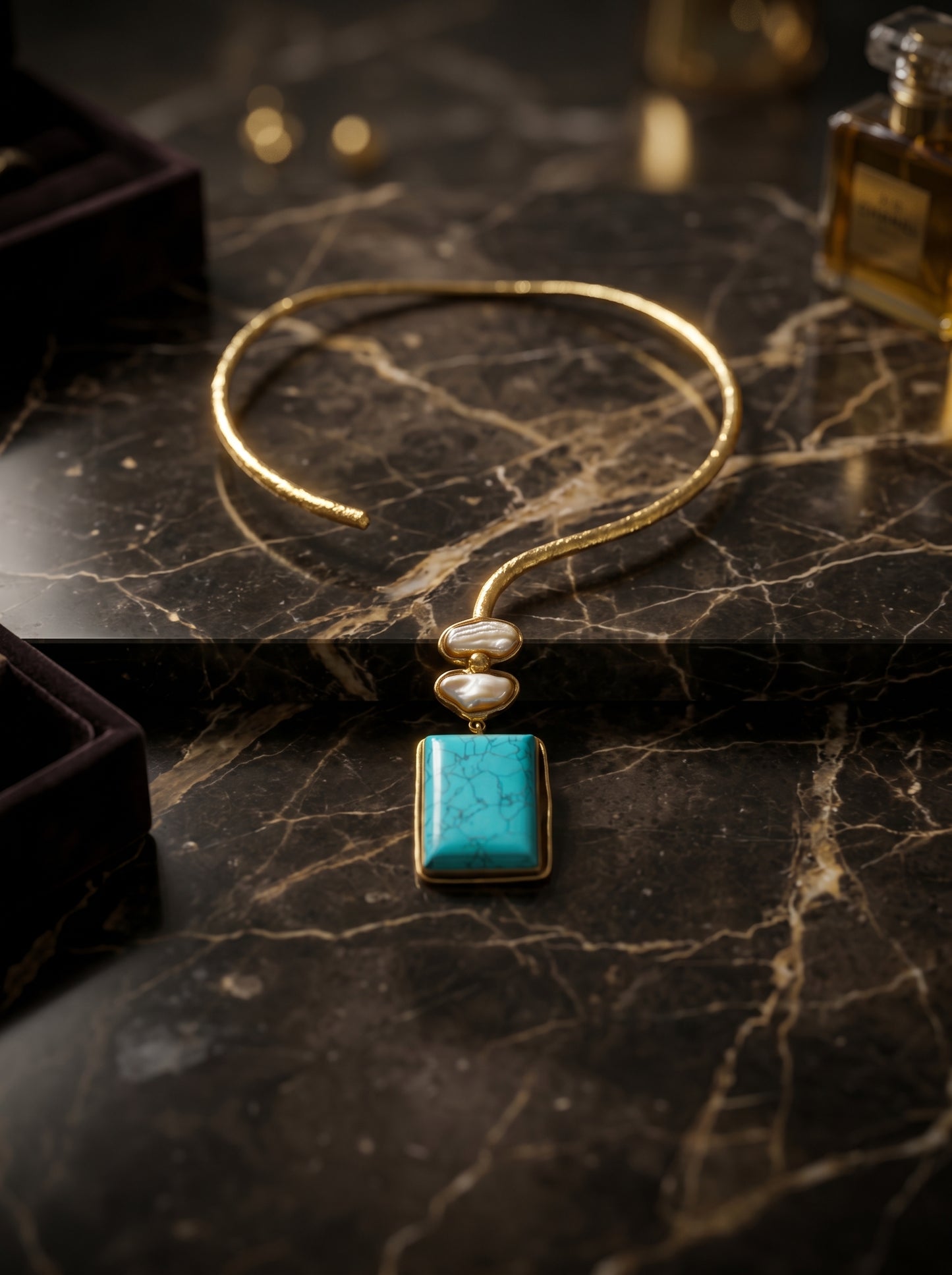 Turquoise Aura Statement Choker