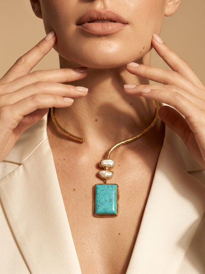 Turquoise Aura Statement Choker