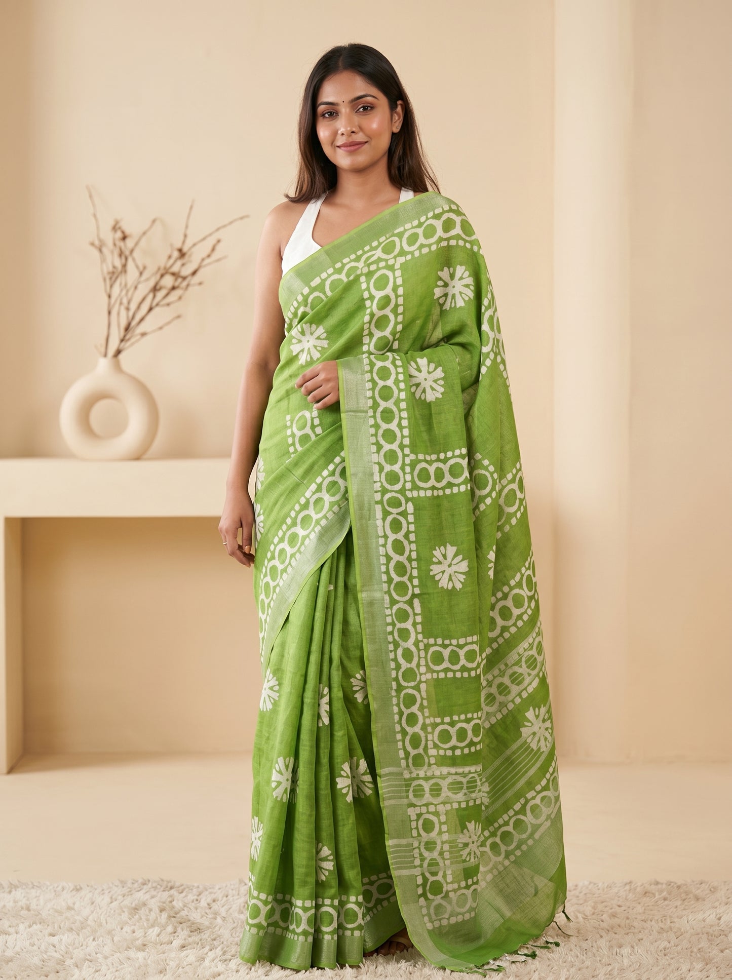Verdant Linen Grace Saree