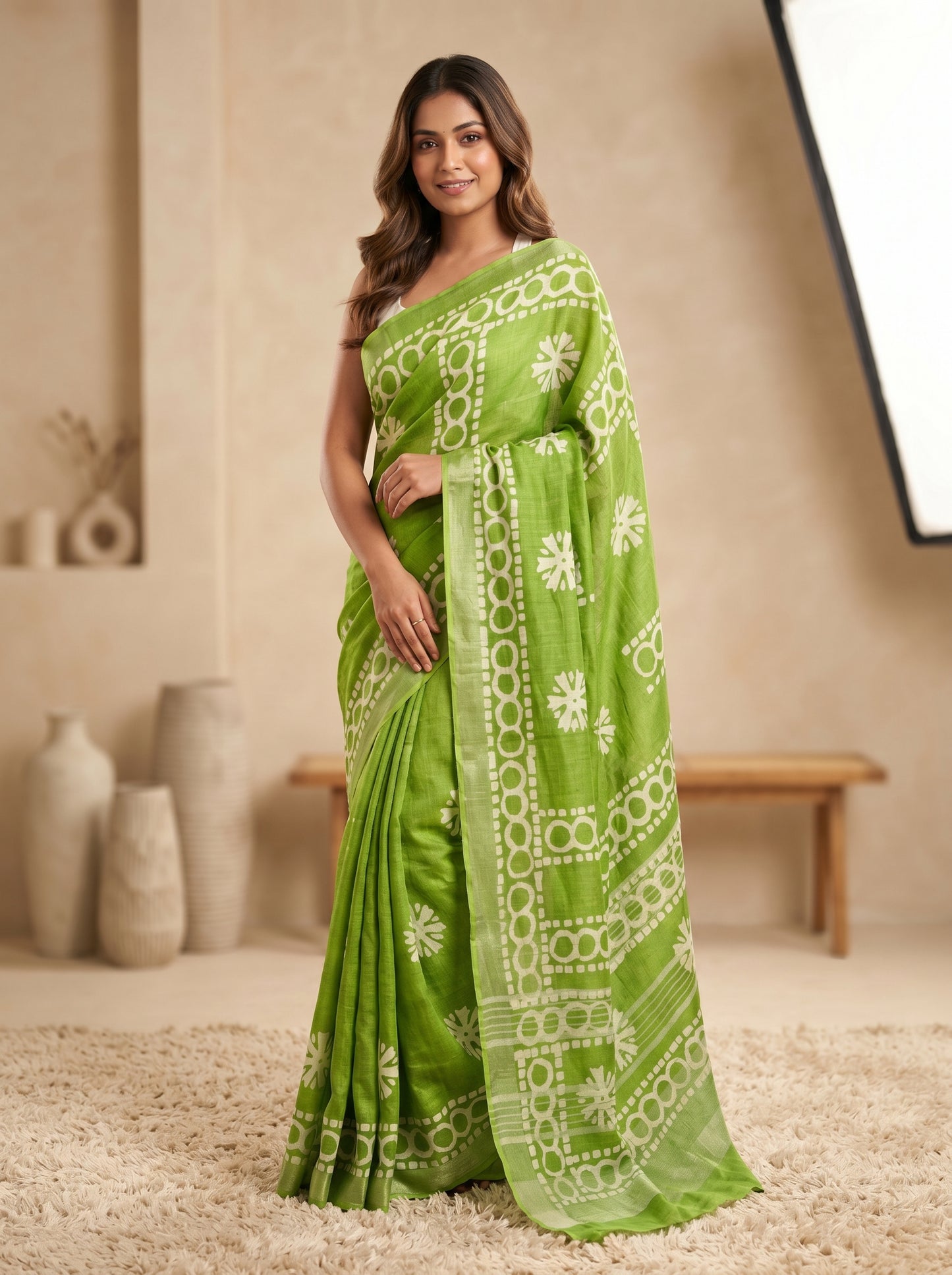 Verdant Linen Grace Saree