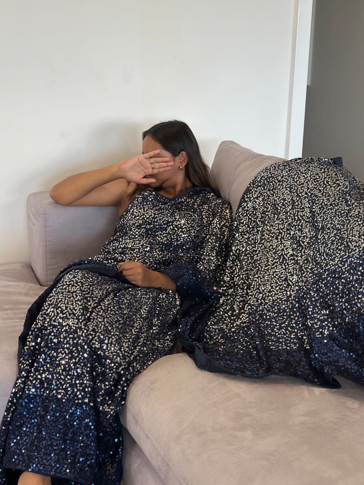 Midnight Sparkle Saree